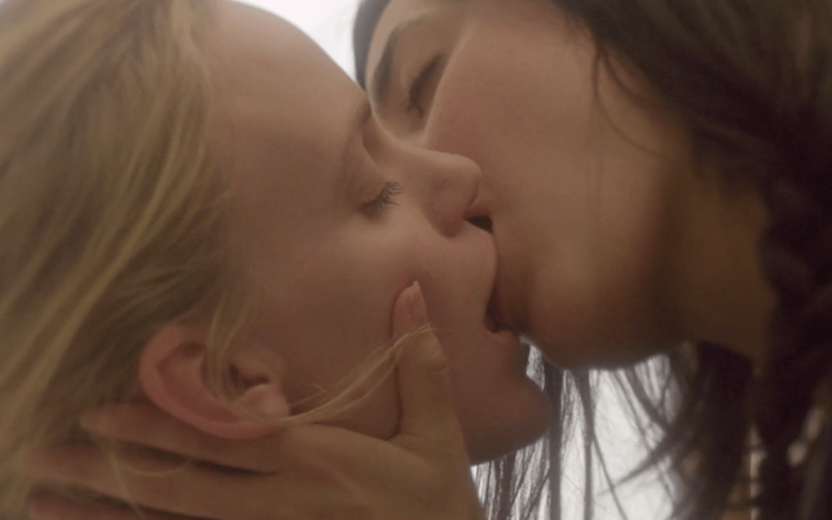 Lesbian forces girl to kiss
